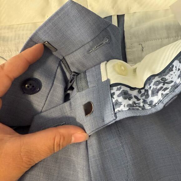 Bar lll Men’s Powerstretch Slim Fit Suit Dress Flat Front Pants, Blue, 32x32 - Picture 6 of 9